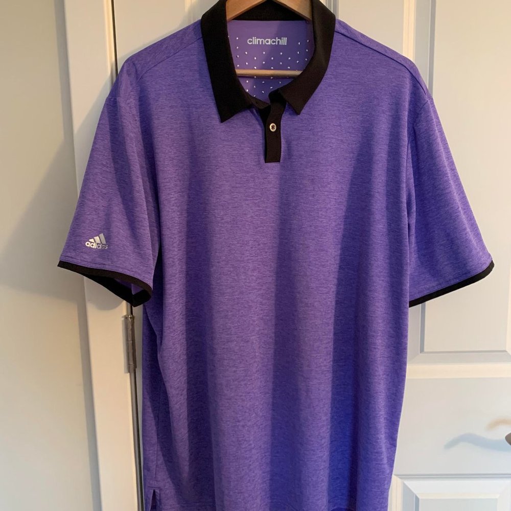 Heather Purple Adidas Climachill Golf Polo